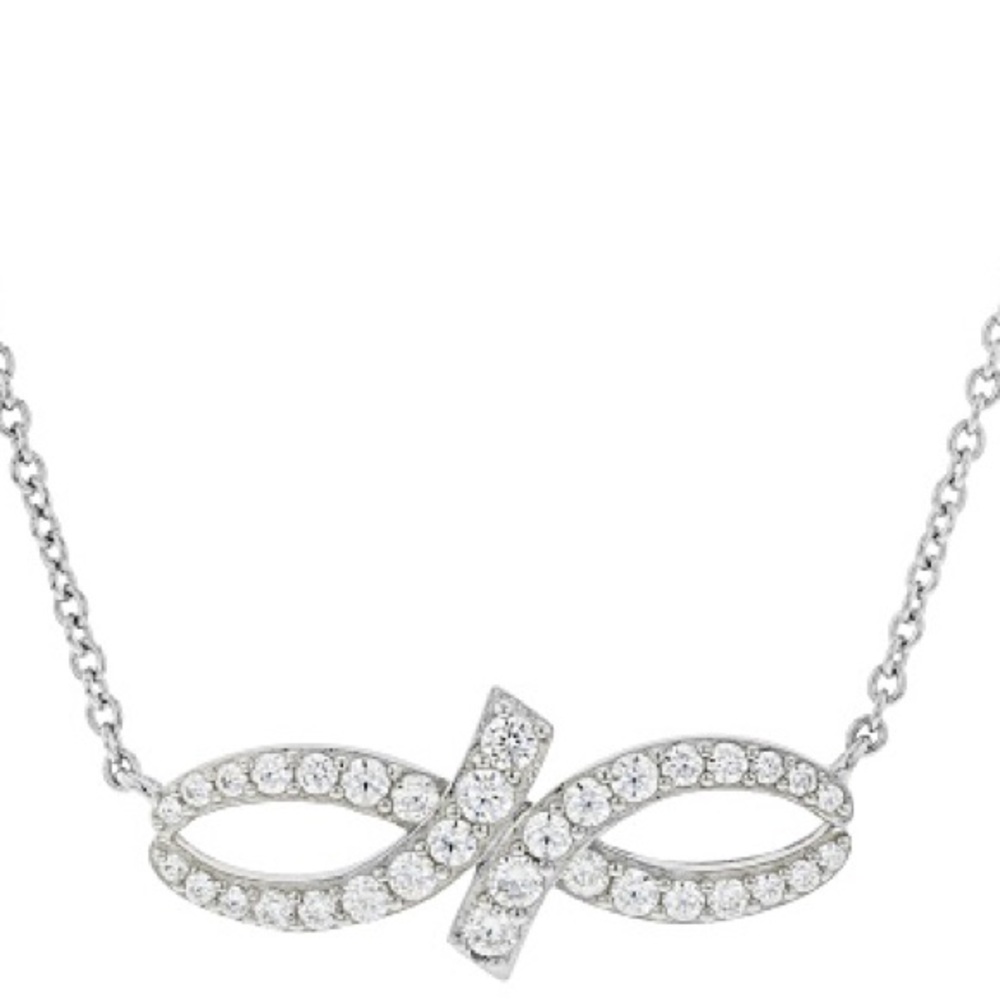 🔥Diamond Simulate,Platinum over 925 Silver Necklace.